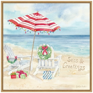 Amanti Art Christmas at the Cape VI Framed Canvas Wall Art Print