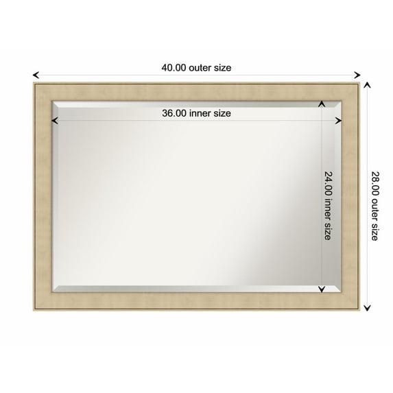 Amanti Art Classic Honey Silver Framed Wall Mirror - 20 x 24 in