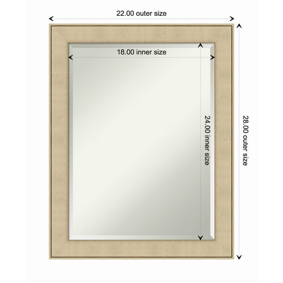 Amanti Art Classic Honey Silver Framed Wall Mirror - 20 x 24 in