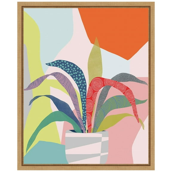 Amanti Art Clown Plant Framed Canvas Wall Art Print