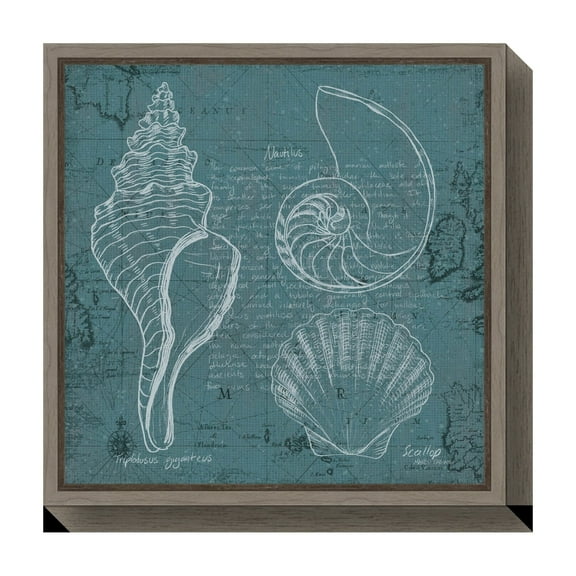 Amanti Art Coastal Blueprint I Framed Canvas Wall Art