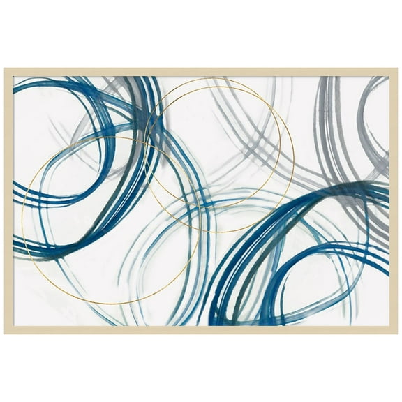 Amanti Art Cobalt Loops Wood Framed Wall Art Print