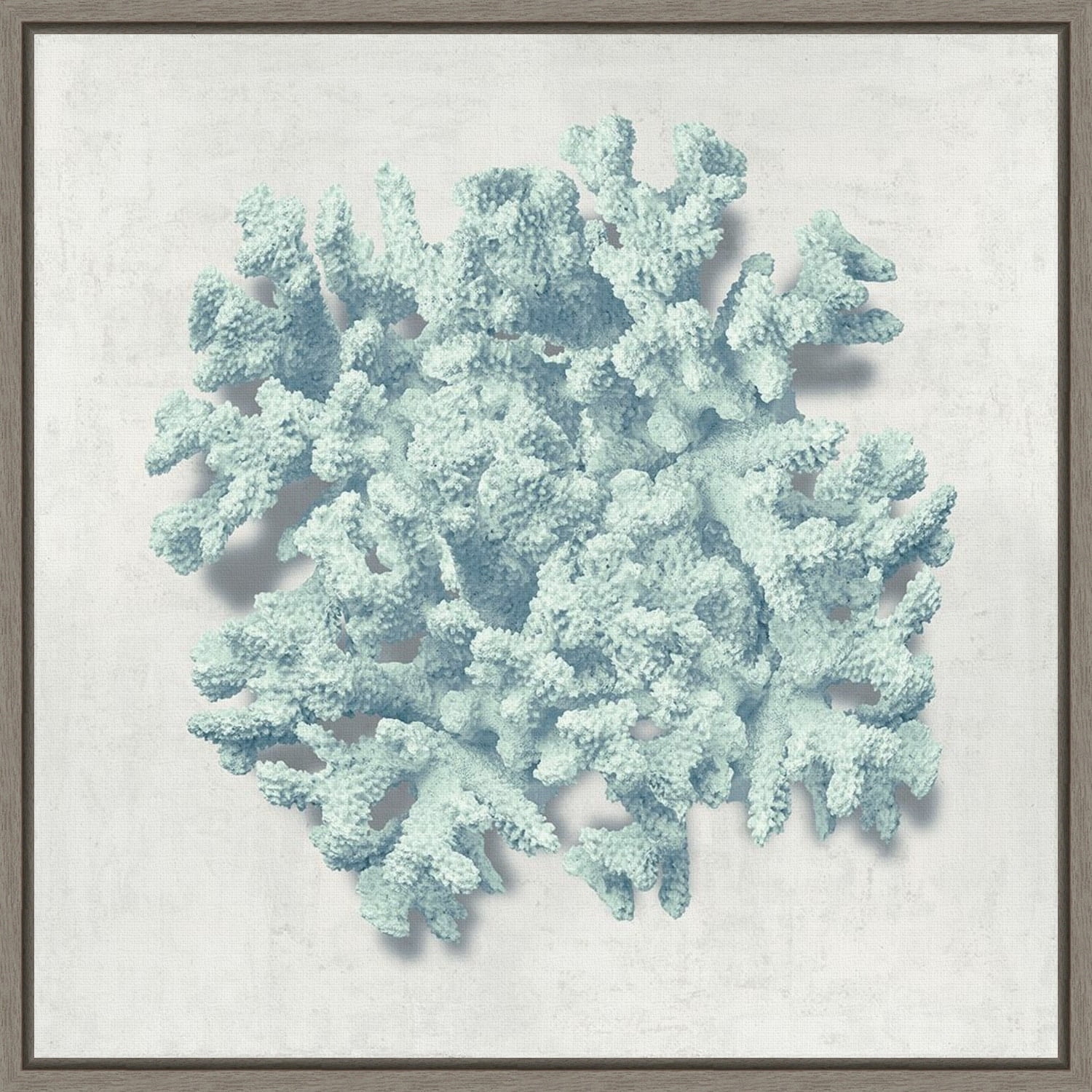 Coral Mint II Framed Canvas Wall Art Print 16 x 16-in
