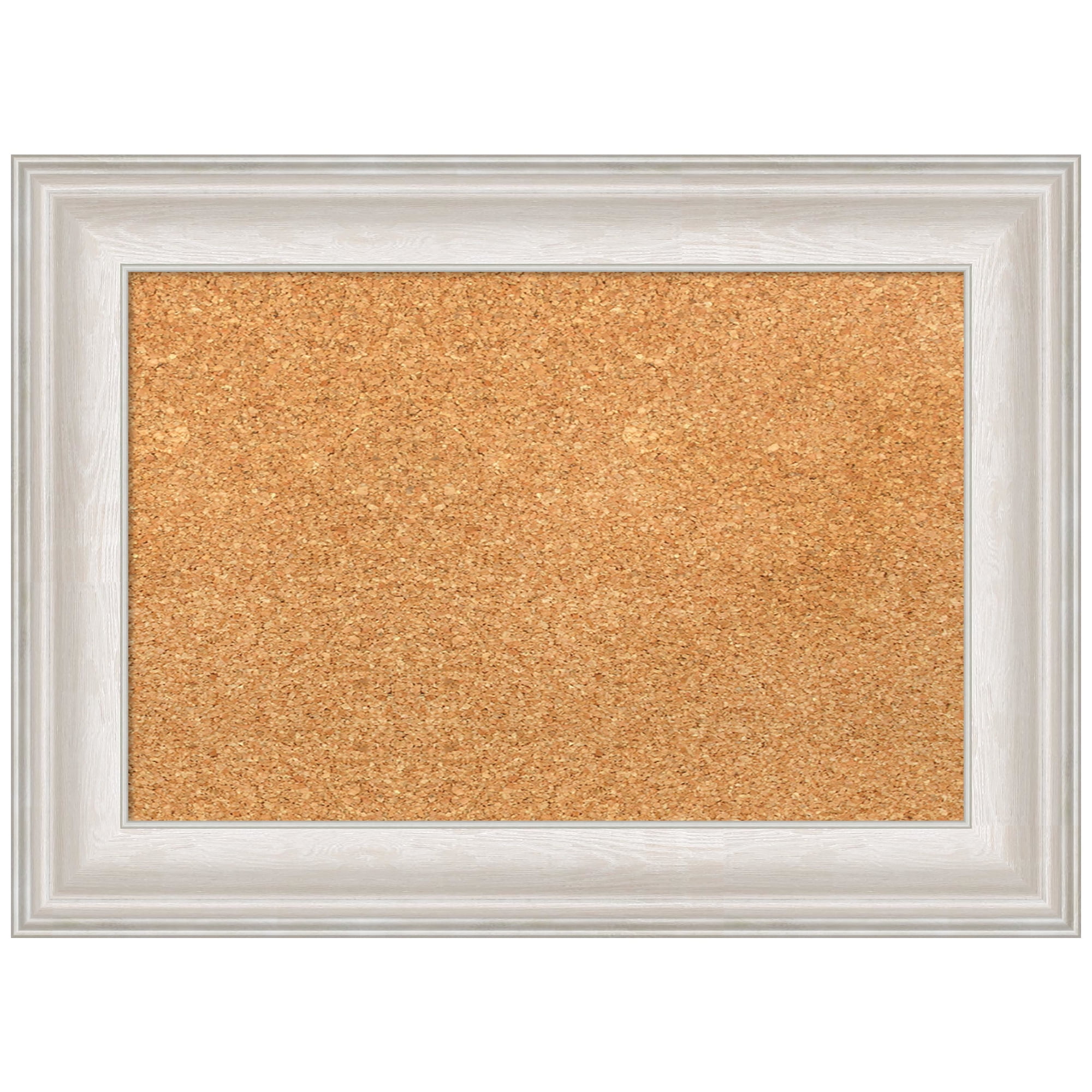 Trio White Wash Silver Framed Natural Cork Bulletin Board 18x12