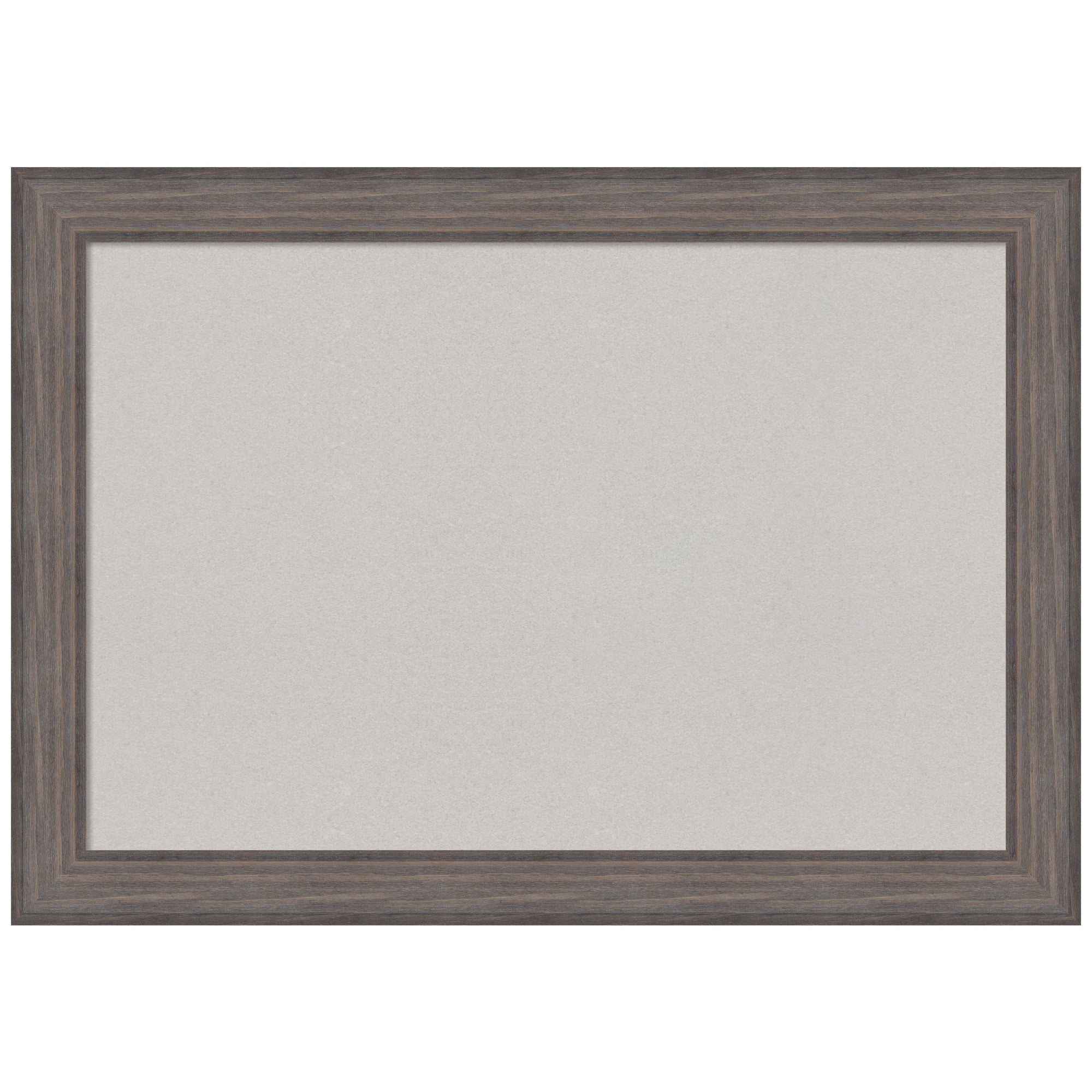 Gray Rectangular Cork Bulletin Board with Wood Frame