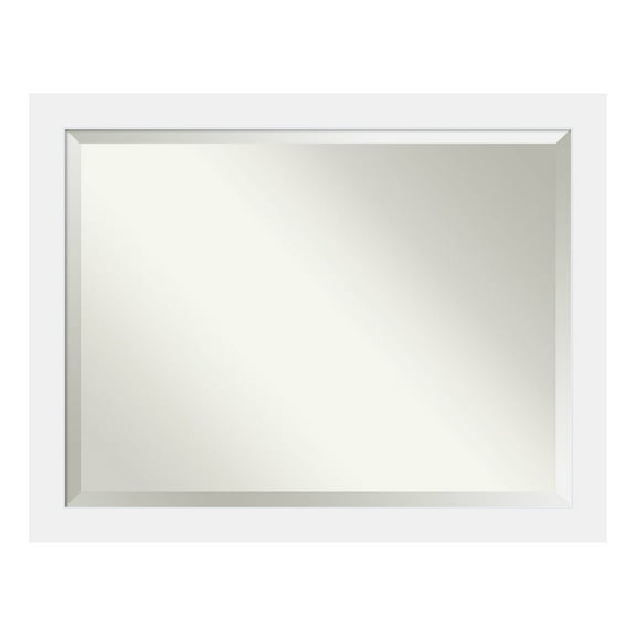 Amanti Art Corvino White Beveled Wood Wall Mirror 35 x 45 in.