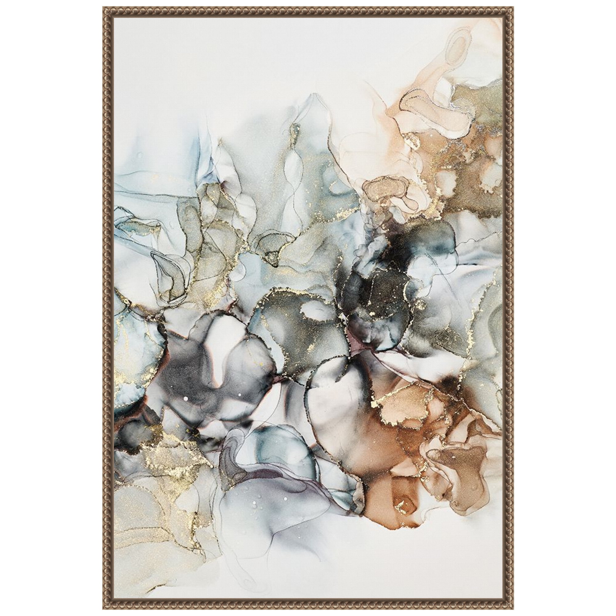 Cosmos I 23" x 33" Bronze Framed Abstract Canvas Wall Art