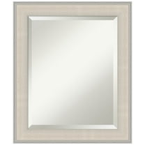 Amanti Art Cottage White Silver Beveled Wood Wall Mirror 24.5 x 20.5 in.