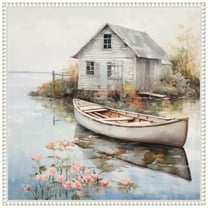 Amanti Art Cottage by the Beach II Framed Canvas Wall Art Print