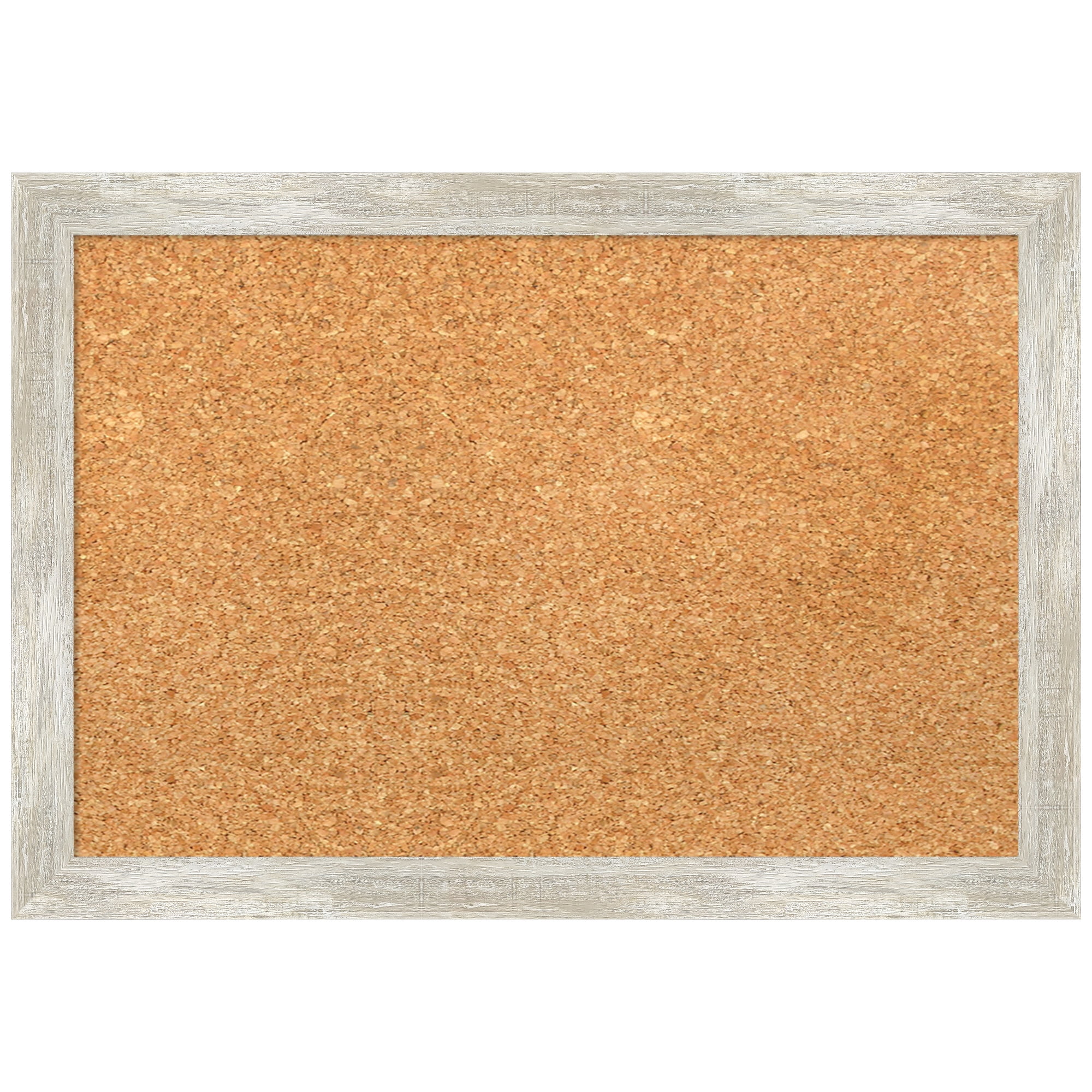 Natural Cork Board with Crackled Metallic Silver Frame