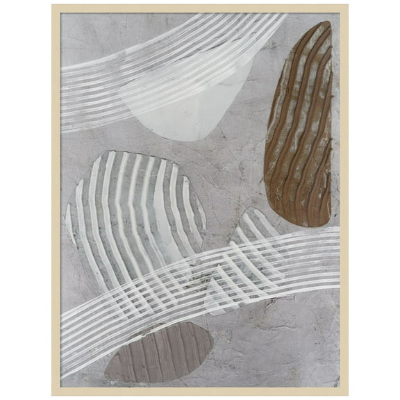 Amanti Art Creek Stones II Wood Framed Wall Art Print