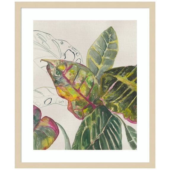 Amanti Art Croton Plants Wood Framed Wall Art Print