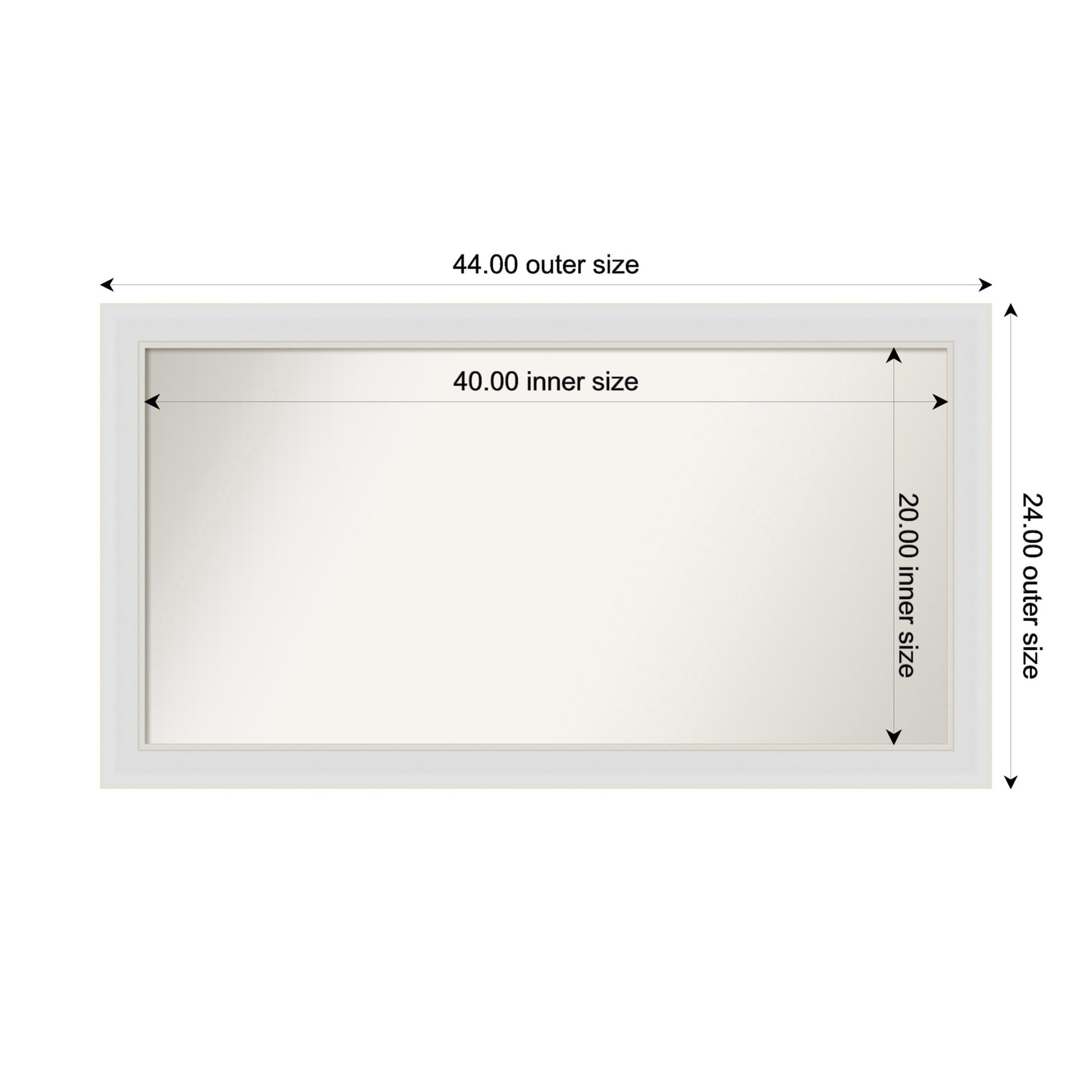 Amanti Art Custom Framed Wall and Bathroom Mirror (24 x 44 in.), Flair ...