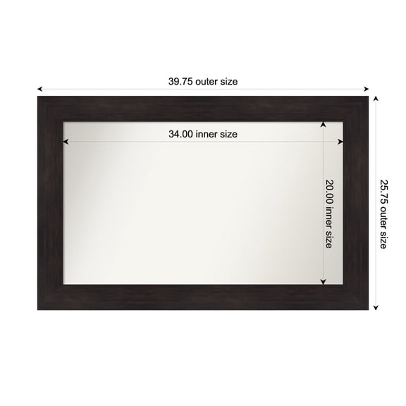Amanti Art Custom Framed Wall and Bathroom Mirror (25.75 x 39.75 in.), Furniture Espresso Frame