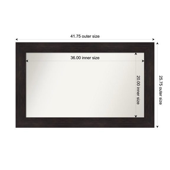 Amanti Art Custom Framed Wall and Bathroom Mirror (25.75 x 41.75 in.), Furniture Espresso Frame