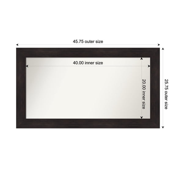 Amanti Art Custom Framed Wall and Bathroom Mirror (25.75 x 45.75 in.), Furniture Espresso Frame