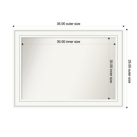 Amanti Art Custom Framed Wall and Bathroom Mirror (25 x 35 in.), Craftsman White Frame