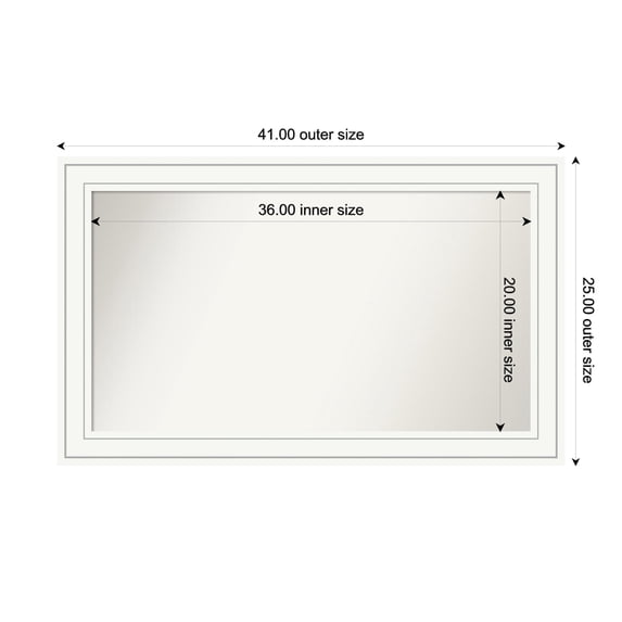 Amanti Art Custom Framed Wall and Bathroom Mirror (25 x 41 in.), Craftsman White Frame