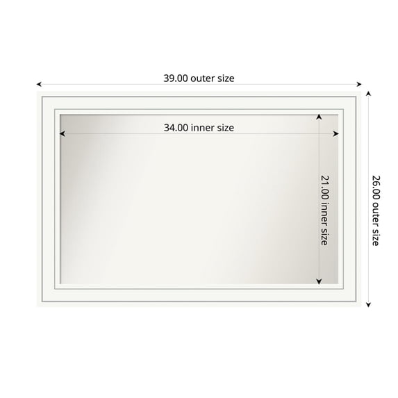 Amanti Art Custom Framed Wall and Bathroom Mirror (26 x 39 in.), Craftsman White Frame