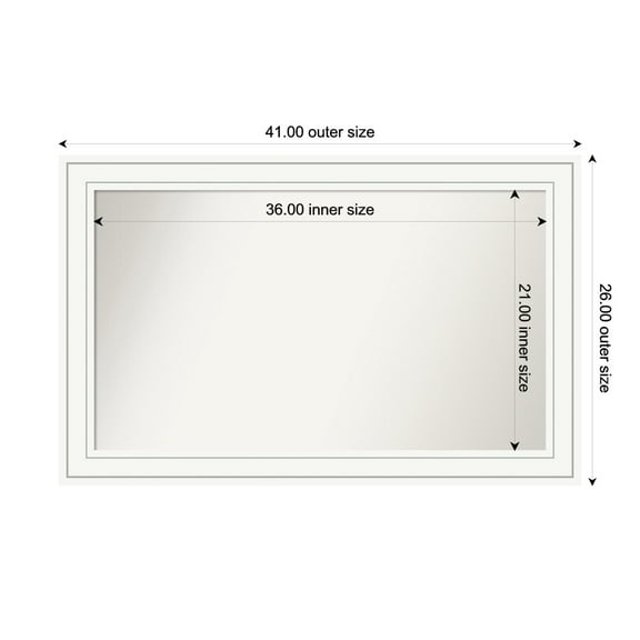 Amanti Art Custom Framed Wall and Bathroom Mirror (26 x 41 in.), Craftsman White Frame