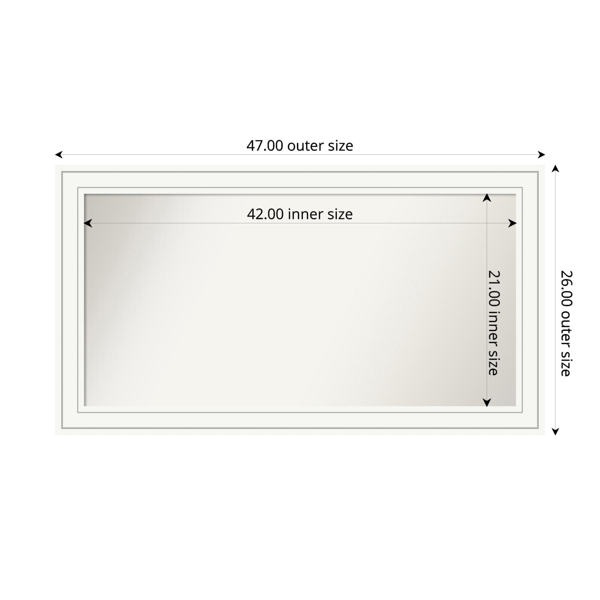 Amanti Art Custom Framed Wall and Bathroom Mirror (26 x 47 in.), Craftsman White Frame