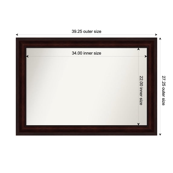 Amanti Art Custom Framed Wall and Bathroom Mirror (27.25 x 39.25 in.), Coffee Bean Brown Frame