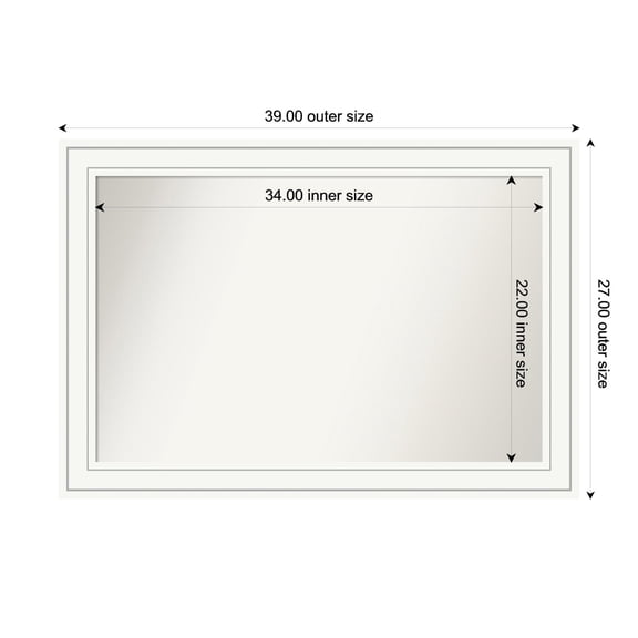 Amanti Art Custom Framed Wall and Bathroom Mirror (27 x 39 in.), Craftsman White Frame