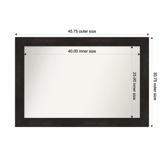 Amanti Art Custom Framed Wall and Bathroom Mirror (30.75 x 45.75 in.), Furniture Espresso Frame
