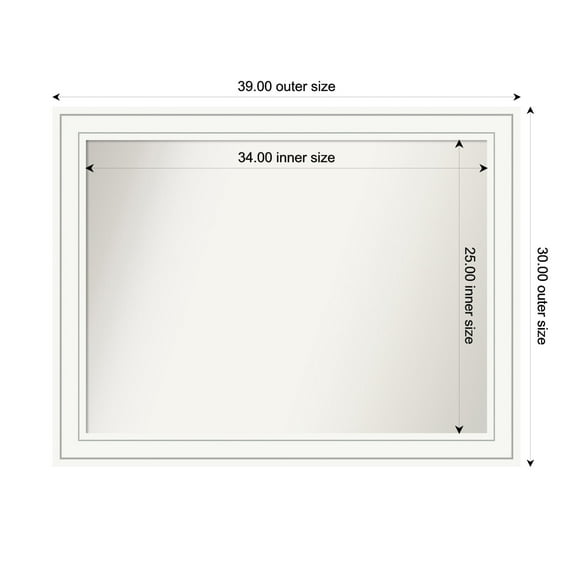 Amanti Art Custom Framed Wall and Bathroom Mirror (30 x 39 in.), Craftsman White Frame