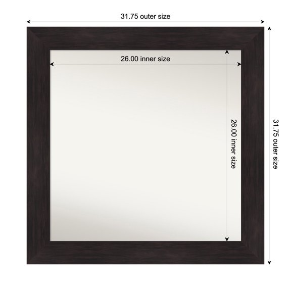 Amanti Art Custom Framed Wall and Bathroom Mirror (31.75 x 31.75 in.), Furniture Espresso Frame
