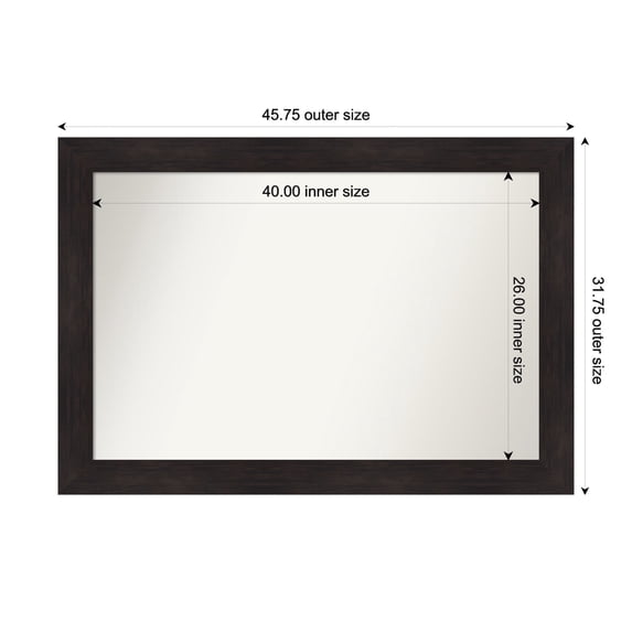 Amanti Art Custom Framed Wall and Bathroom Mirror (31.75 x 45.75 in.), Furniture Espresso Frame