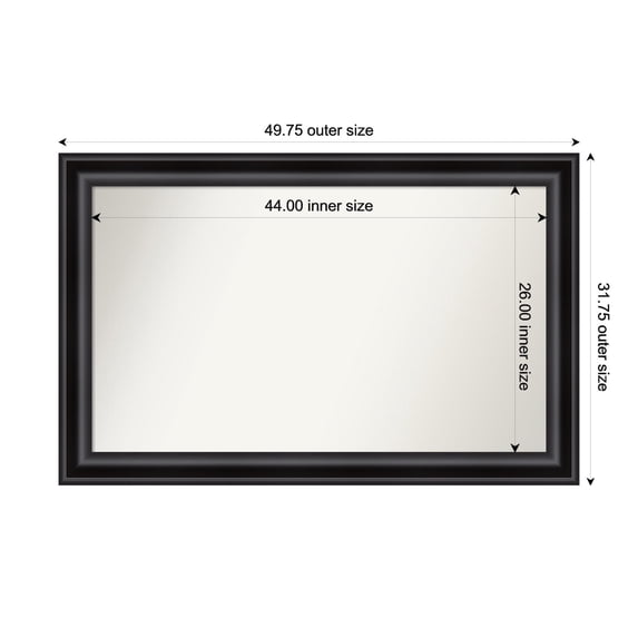 Amanti Art Custom Framed Wall and Bathroom Mirror (31.75 x 49.75 in.), Grand Black Frame