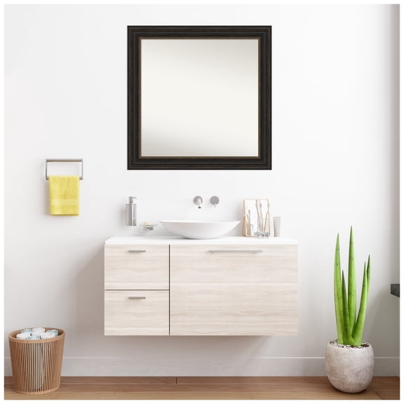 Amanti Art Custom Framed Wall and Bathroom Mirror (31 x 31 in.), Accent Bronze Frame