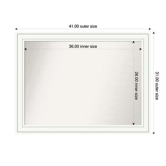 Amanti Art Custom Framed Wall and Bathroom Mirror (31 x 41 in.), Craftsman White Frame