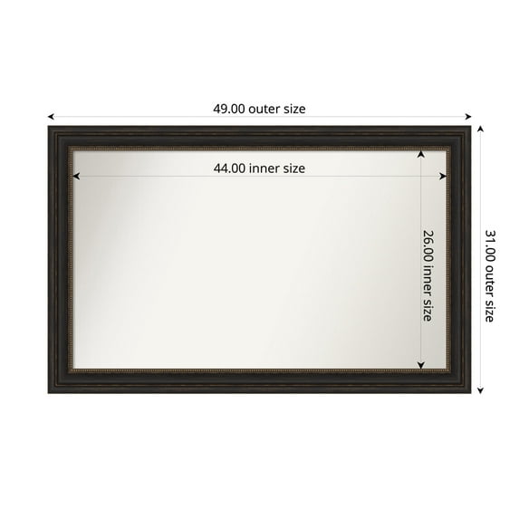 Amanti Art Custom Framed Wall and Bathroom Mirror (31 x 49 in.), Accent Bronze Frame