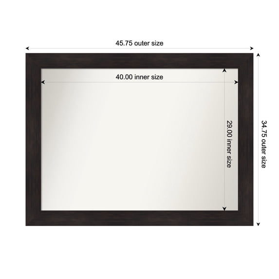 Amanti Art Custom Framed Wall and Bathroom Mirror (34.75 x 45.75 in.), Furniture Espresso Frame