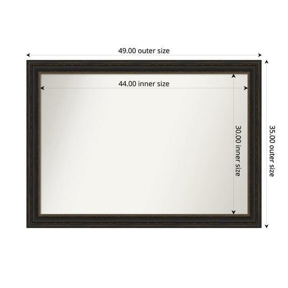 Amanti Art Custom Framed Wall and Bathroom Mirror (35 x 49 in.), Accent Bronze Frame