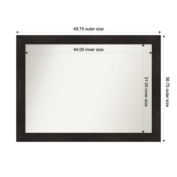Amanti Art Custom Framed Wall and Bathroom Mirror (36.75 x 49.75 in.), Furniture Espresso Frame