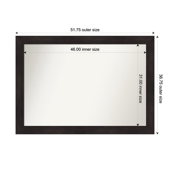 Amanti Art Custom Framed Wall and Bathroom Mirror (36.75 x 51.75 in.), Furniture Espresso Frame