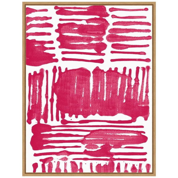 Amanti Art Custom Red Stripes I Framed Canvas Wall Art Print