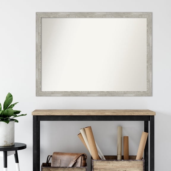Amanti Art Custom Wall Mirror, 32-in side, Dove Greywash Narrow Framed Wall Mirror - Dove Greywash Narrow Outer Size: 44 x 32 in
