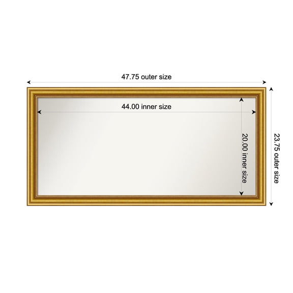 Amanti Art Custom Wall and Bathroom Mirror (23.75 x 47.75 in.), Townhouse Gold Frame