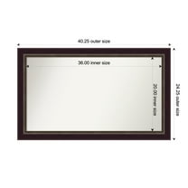 Amanti Art Custom Wall and Bathroom Mirror (24.25 x 40.25 in.), Signore Bronze Frame