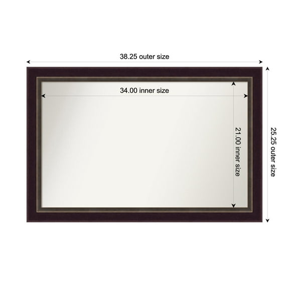 Amanti Art Custom Wall and Bathroom Mirror (25.25 x 38.25 in.), Signore Bronze Frame