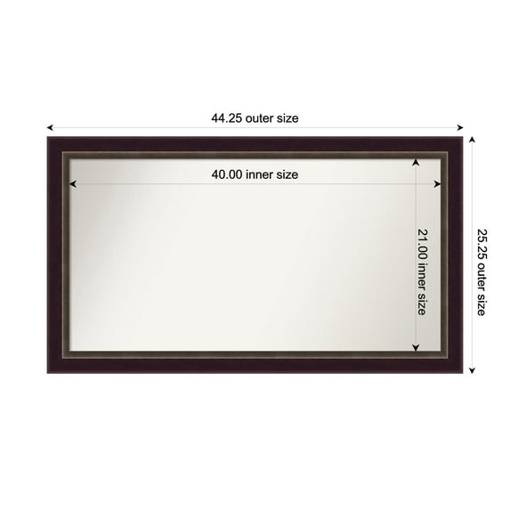 Amanti Art Custom Wall and Bathroom Mirror (25.25 x 44.25 in.), Signore Bronze Frame