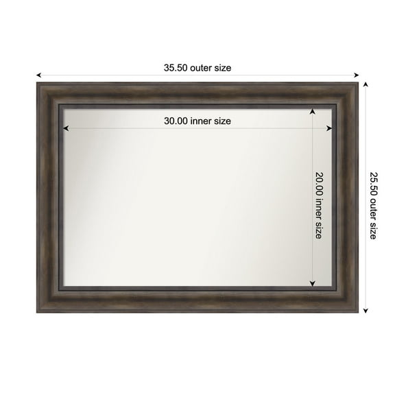 Amanti Art Custom Wall and Bathroom Mirror (25.5 x 35.5 in.), Rustic Pine Brown Frame
