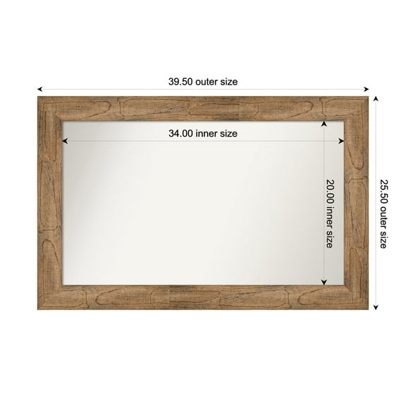 Amanti Art Custom Wall and Bathroom Mirror (25.5 x 39.5 in.), Owl Brown Frame