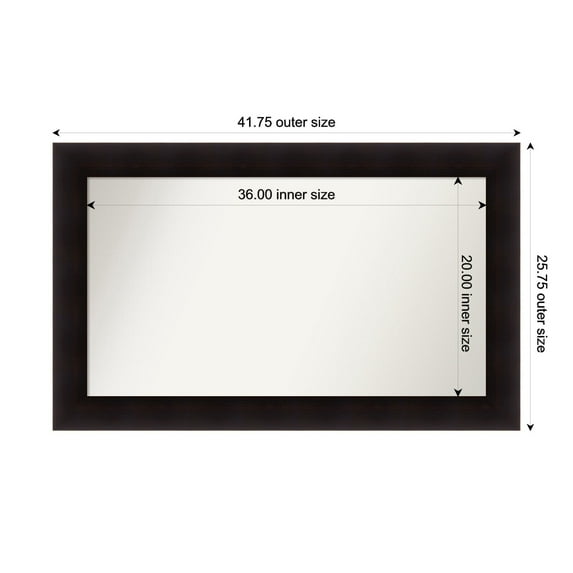Amanti Art Custom Wall and Bathroom Mirror (25.75 x 41.75 in.), Portico Espresso Frame
