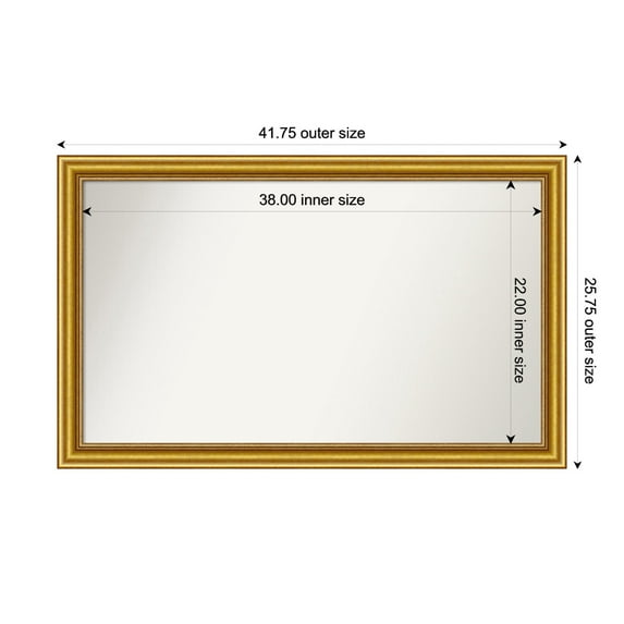Amanti Art Custom Wall and Bathroom Mirror (25.75 x 41.75 in.), Townhouse Gold Frame