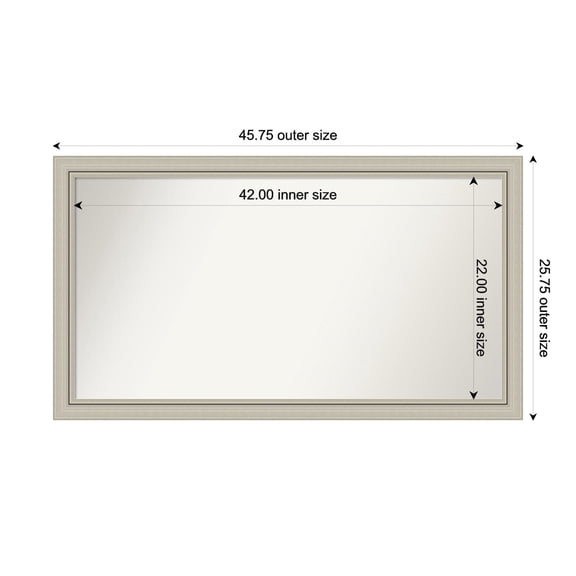 Amanti Art Custom Wall and Bathroom Mirror (25.75 x 45.75 in.), Romano Silver Narrow Frame